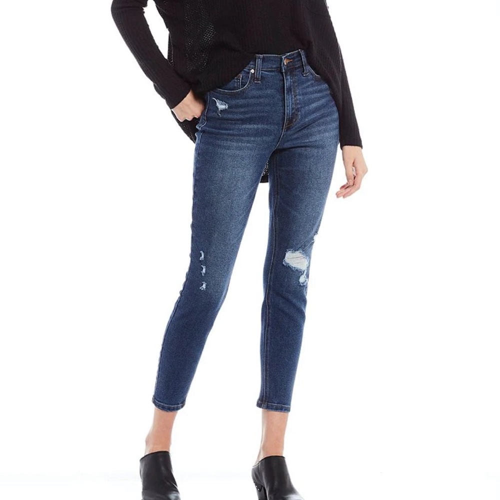 CELEBRITY PINK Blue High Rise Denim Distressed Skinny Jeans